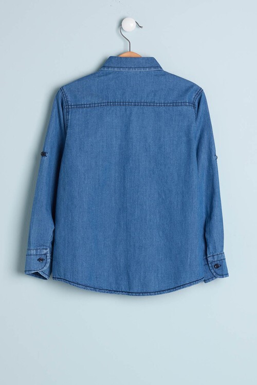 Erkek Çocuk Yazı Baskılı Jean Gömlek 13994