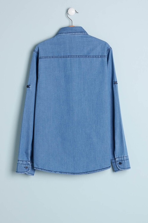 Erkek Çocuk Yazı Baskılı Jean Gömlek 13994