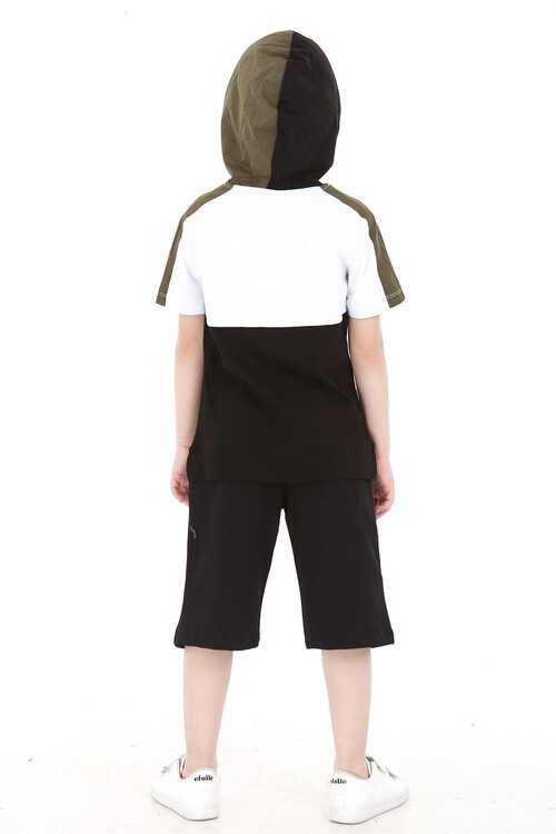 Erkek Easy Yazı Baskılı Bloklu Şortlu Takım 4-9 Yaş 14069