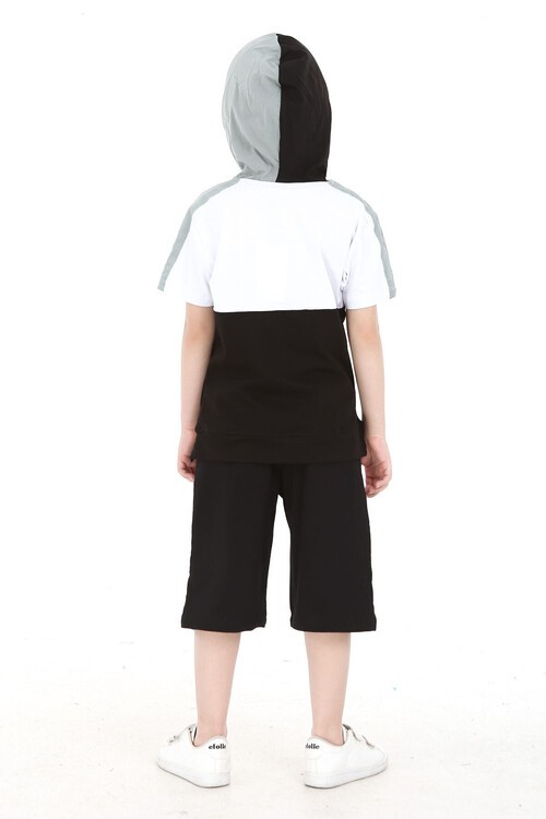 Erkek Easy Yazı Baskılı Bloklu Şortlu Takım 4-9 Yaş 14069