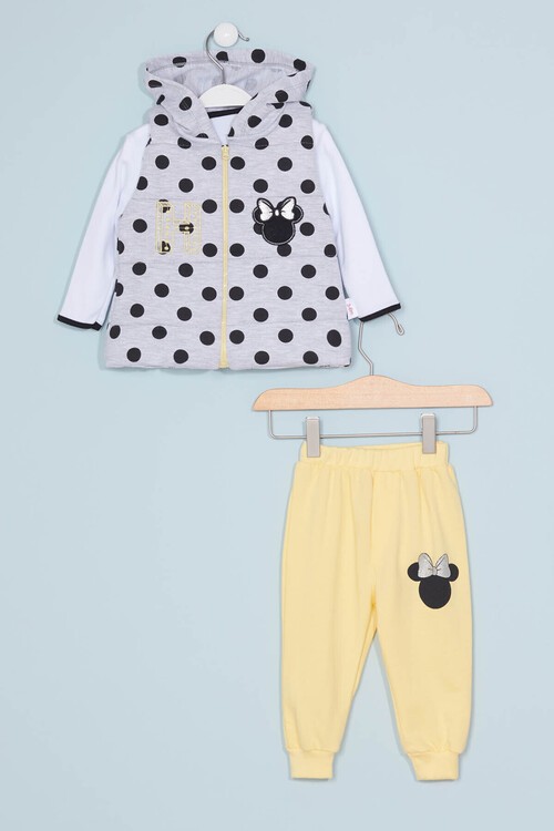 Kız Bebek Fare Nakışlı 3lü Takım  13687