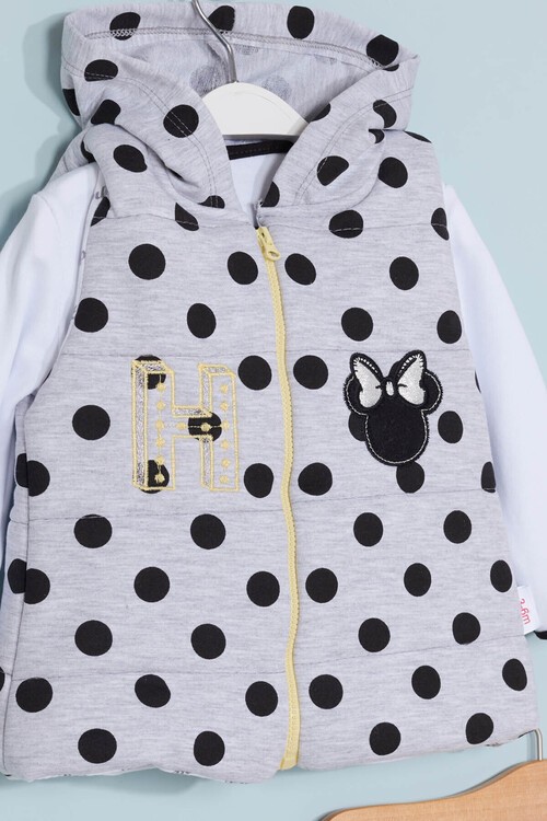 Kız Bebek Fare Nakışlı 3lü Takım  13687