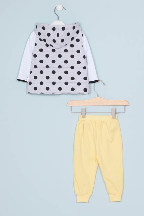 Kız Bebek Fare Nakışlı 3lü Takım  13687