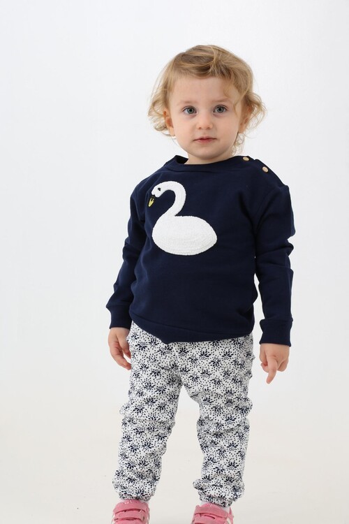 Kız Bebek Kuğu Nakışlı Takım 14081