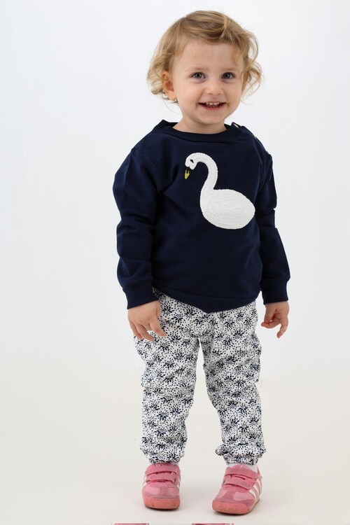 Kız Bebek Kuğu Nakışlı Takım 14081