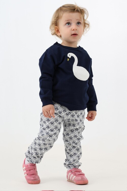 Kız Bebek Kuğu Nakışlı Takım 14081