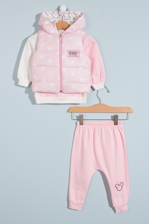 Kız Bebek Puantiyeli 3lü Takım 6-18 Ay 13684