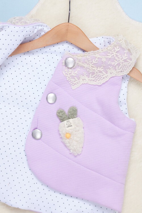 Kız Bebek Tavşanlı Yelekli 3lü Takım 14390