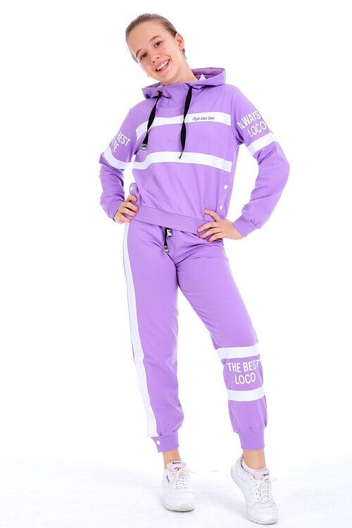 Kız Çocuk Always Yazı Baskılı Kapşonlu Takım 10-15 Yaş 14140