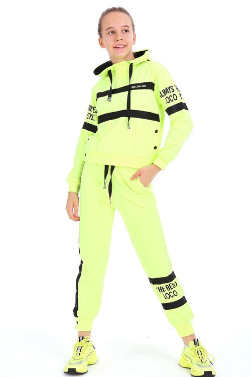 Kız Çocuk Always Yazı Baskılı Kapşonlu Takım 10-15 Yaş 14140