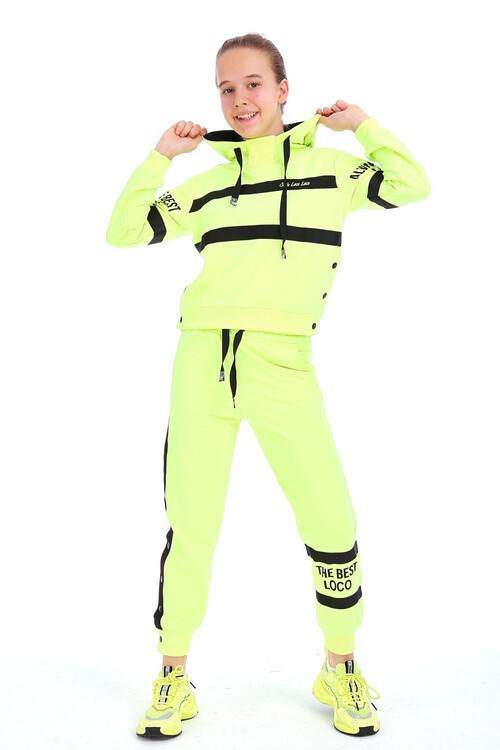 Kız Çocuk Always Yazı Baskılı Kapşonlu Takım 10-15 Yaş 14140