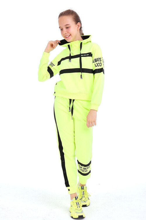 Kız Çocuk Always Yazı Baskılı Kapşonlu Takım 10-15 Yaş 14140