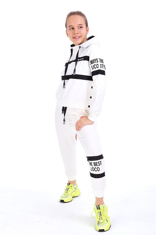 Kız Çocuk Always Yazı Baskılı Kapşonlu Takım 10-15 Yaş 14140