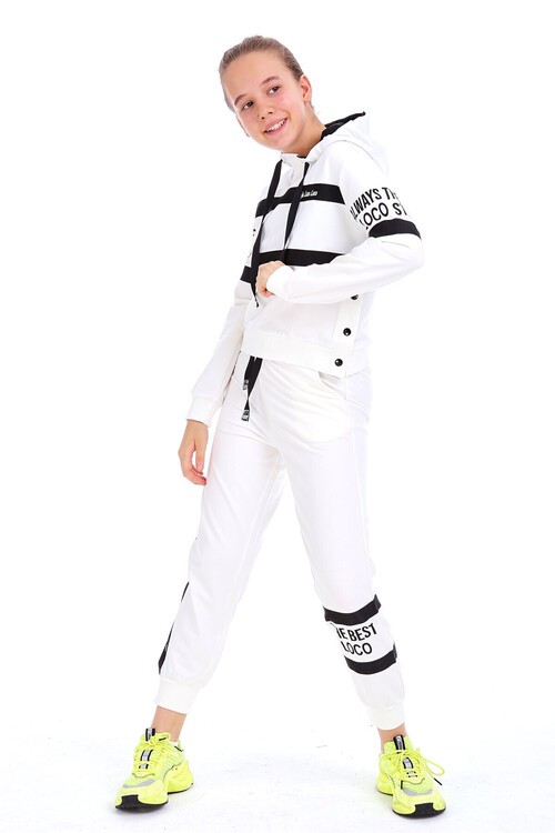 Kız Çocuk Always Yazı Baskılı Kapşonlu Takım 10-15 Yaş 14140