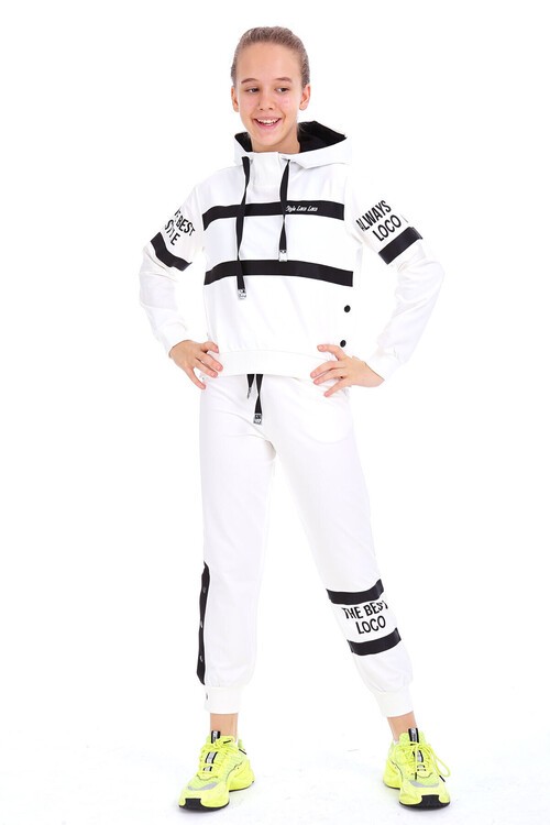 Kız Çocuk Always Yazı Baskılı Kapşonlu Takım 10-15 Yaş 14140