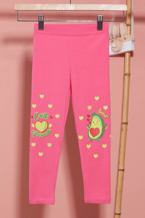 Kız Çocuk  Avokado Baskılı Tayt 1-8 Yaş 13966