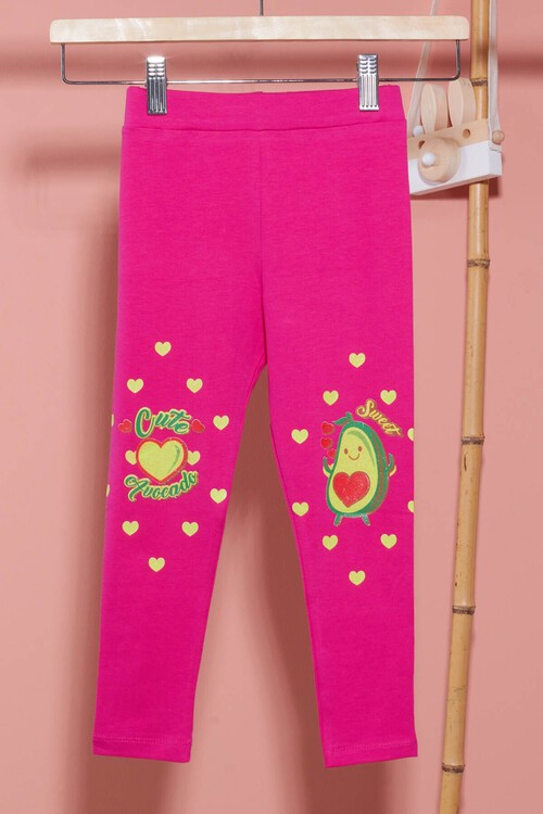 Kız Çocuk  Avokado Baskılı Tayt 1-8 Yaş 13966
