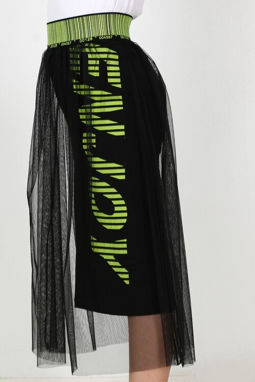 Kız Çocuk Baskılı Fileli Etek 10-15 Yaş 13974