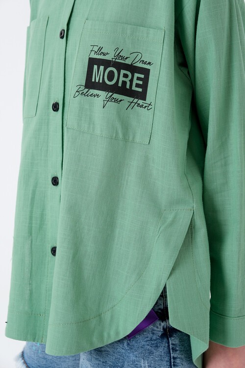 Kız Çocuk Baskılı Gömlek 8-15 Yaş 13931