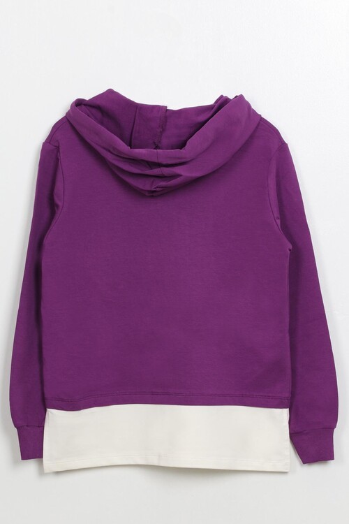 Kız Çocuk  Baskılı Kapşonlu Sweatshirt 9-14 Yaş 13993