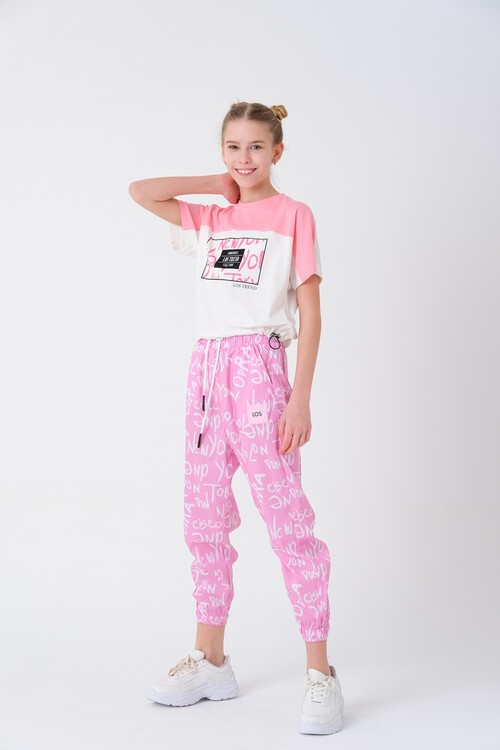 Kız Çocuk Baskılı Yazlık Takım 8-14 Yaş 13848