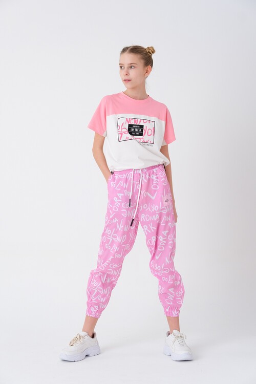 Kız Çocuk Baskılı Yazlık Takım 8-14 Yaş 13848