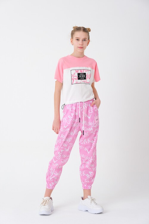 Kız Çocuk Baskılı Yazlık Takım 8-14 Yaş 13848