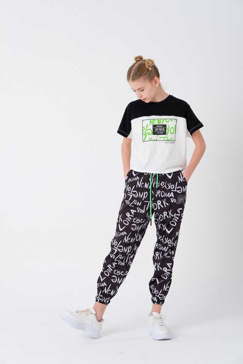 Kız Çocuk Baskılı Yazlık Takım 8-14 Yaş 13848