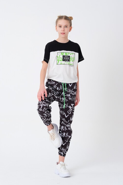 Kız Çocuk Baskılı Yazlık Takım 8-14 Yaş 13848