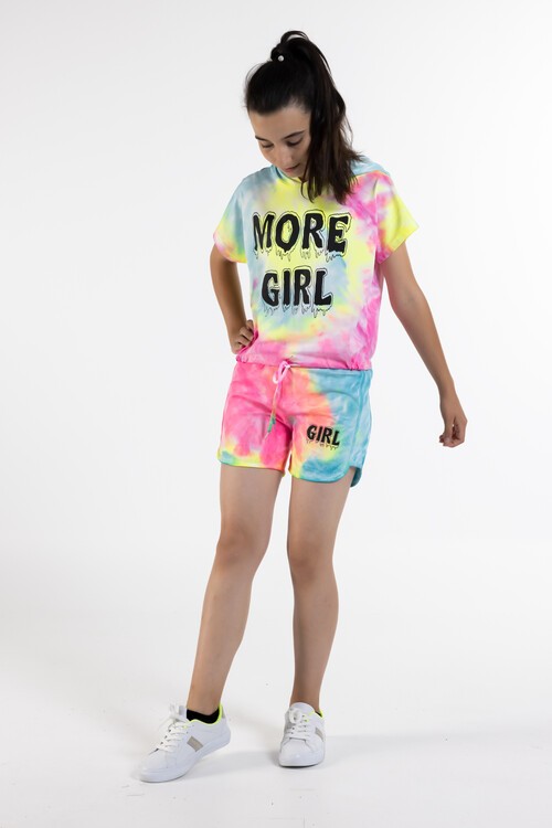 Kız Çocuk Batik Baskı Kapşonlu Takım 10-15 Yaş 13872