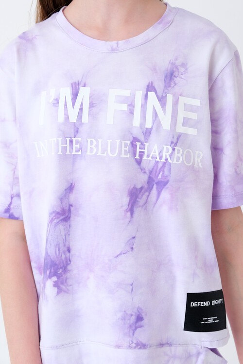 Kız Çocuk Batik Desenli Taytlı Takım 7-14 Yaş 13845