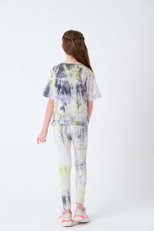 Kız Çocuk Batik Desenli Taytlı Takım 7-14 Yaş 13845