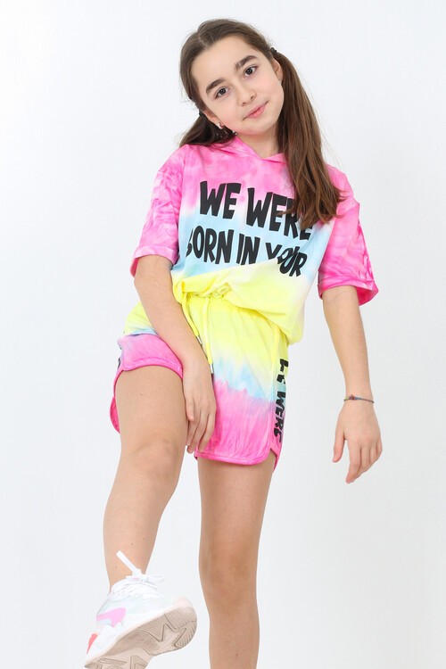 Kız Çocuk Batik Kapşonlu Sweatshirt Takım 10-15 Yaş 13859