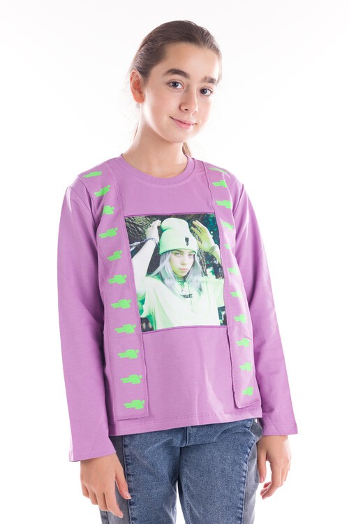 Kız Çocuk Bilhe Digital Baskılı Sweatshirt 8-14 Yaş 14100