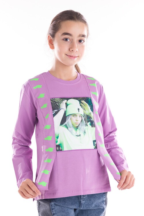 Kız Çocuk Bilhe Digital Baskılı Sweatshirt 8-14 Yaş 14100