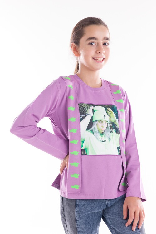 Kız Çocuk Bilhe Digital Baskılı Sweatshirt 8-14 Yaş 14100