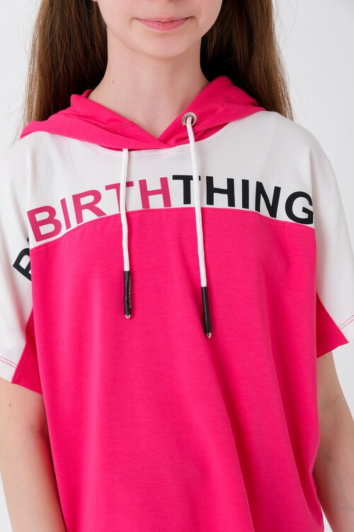 Kız Çocuk Bloklu Baskılı Yazlık Takım 7-14 Yaş 13864