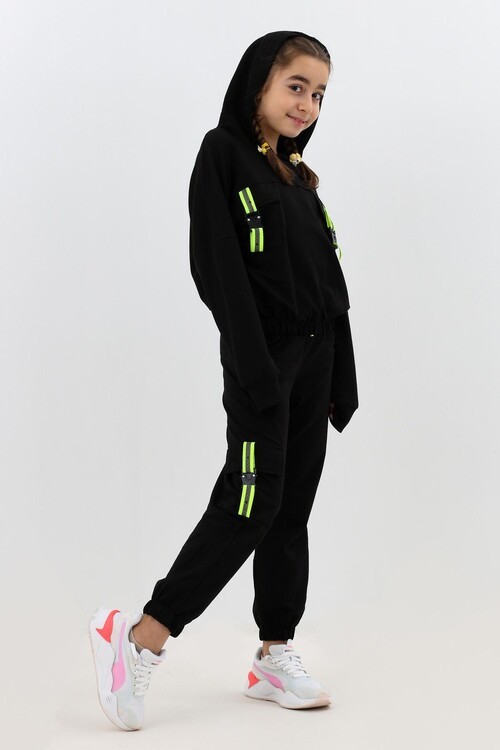 Kız Çocuk Cepli Kapşonlu Eşofman Takım 9-14 Yaş 14000