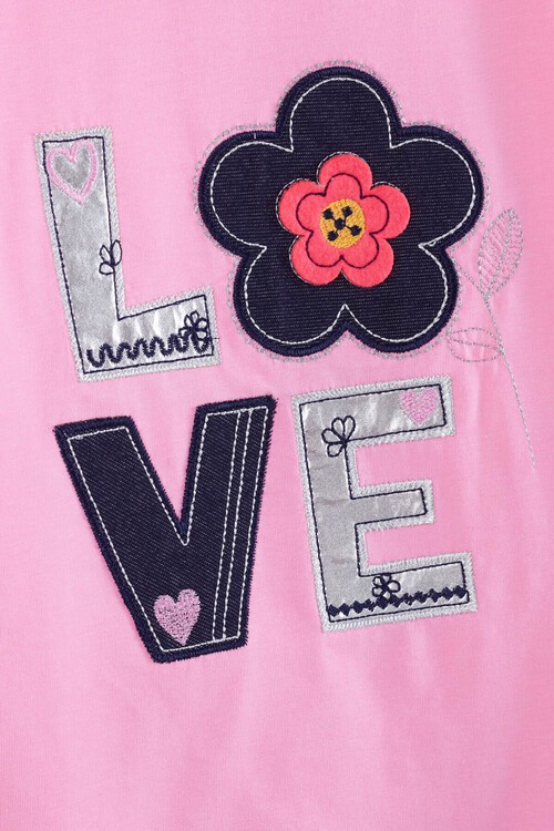 Kız Çocuk Çiçek Nakışlı Kaprili Takım 2-9 Yaş 13938