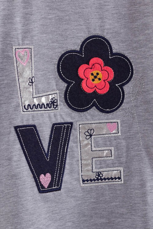 Kız Çocuk Çiçek Nakışlı Kaprili Takım 2-9 Yaş 13938