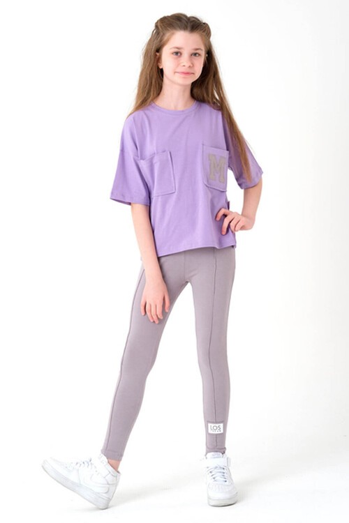 Kız Çocuk Çift Cepli Taytlı Takım 8-14 Yaş 13853