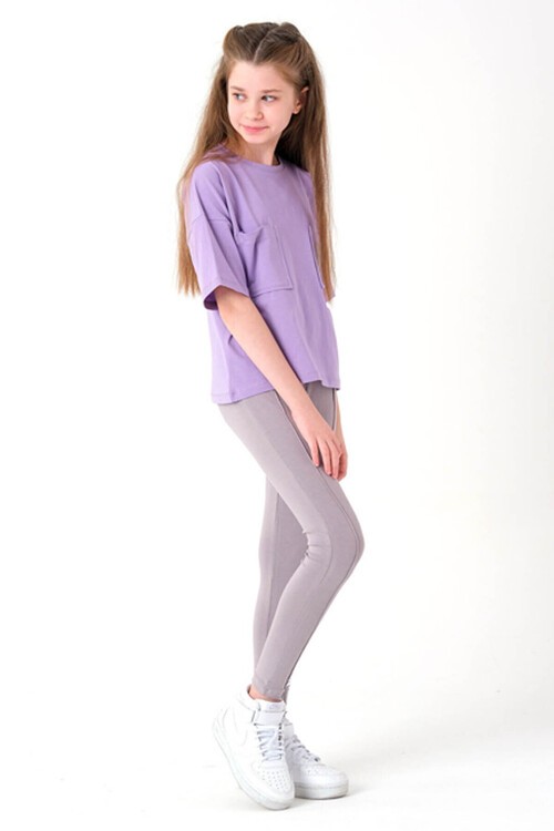 Kız Çocuk Çift Cepli Taytlı Takım 8-14 Yaş 13853