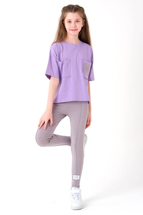 Kız Çocuk Çift Cepli Taytlı Takım 8-14 Yaş 13853