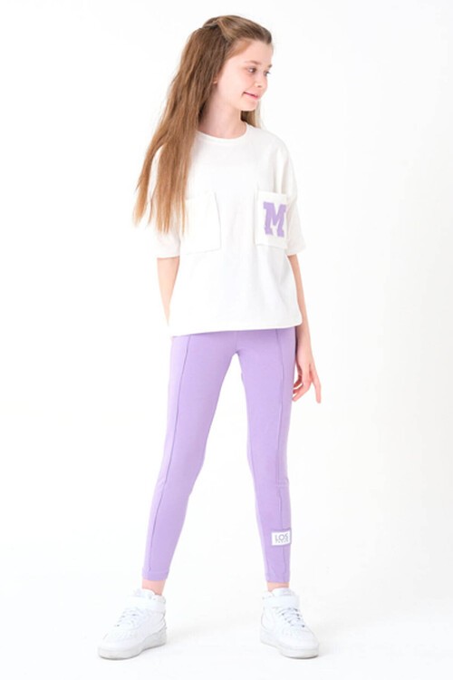 Kız Çocuk Çift Cepli Taytlı Takım 8-14 Yaş 13853