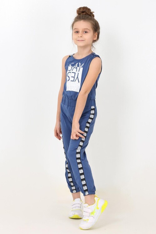 Kız Çocuk Çıtçıtlı Tulum 5-12 Yaş 13963