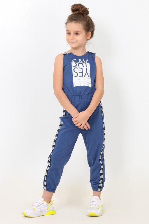 Kız Çocuk Çıtçıtlı Tulum 5-12 Yaş 13963