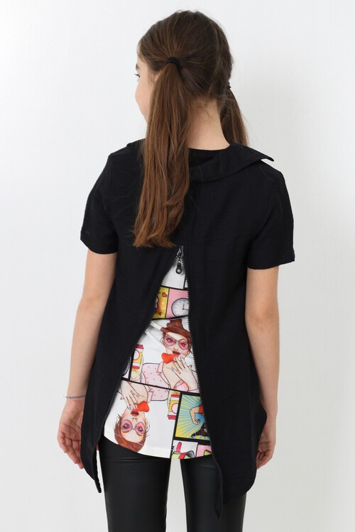 Kız Çocuk Digital Baskılı Gömlek 8-14 Yaş 13930