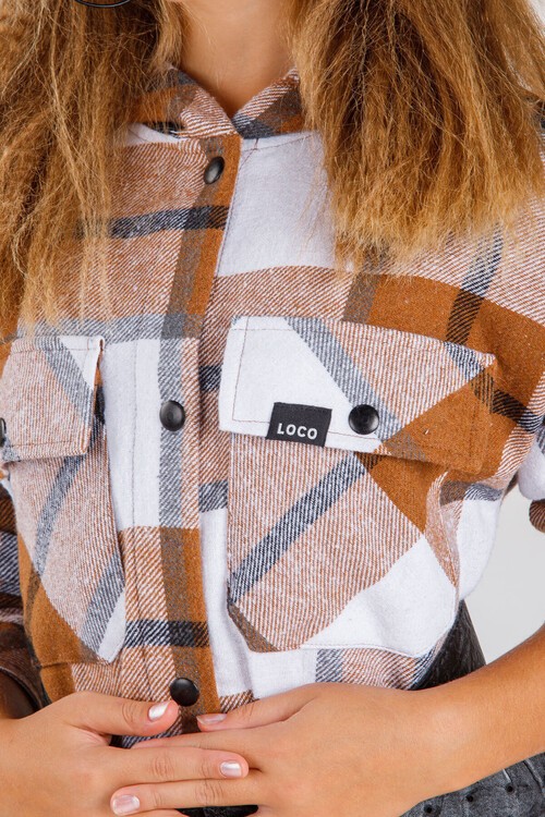 Kız Çocuk Ekose Kapşonlu Elbise 10-14 Yaş 14182