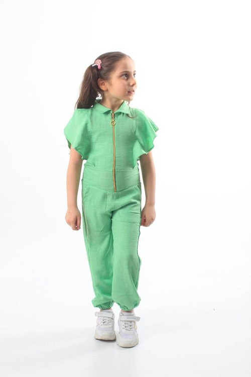 Kız Çocuk Fermuarlı Tulum 4-12 Yaş 13833