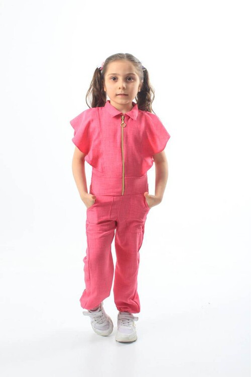 Kız Çocuk Fermuarlı Tulum 4-12 Yaş 13833